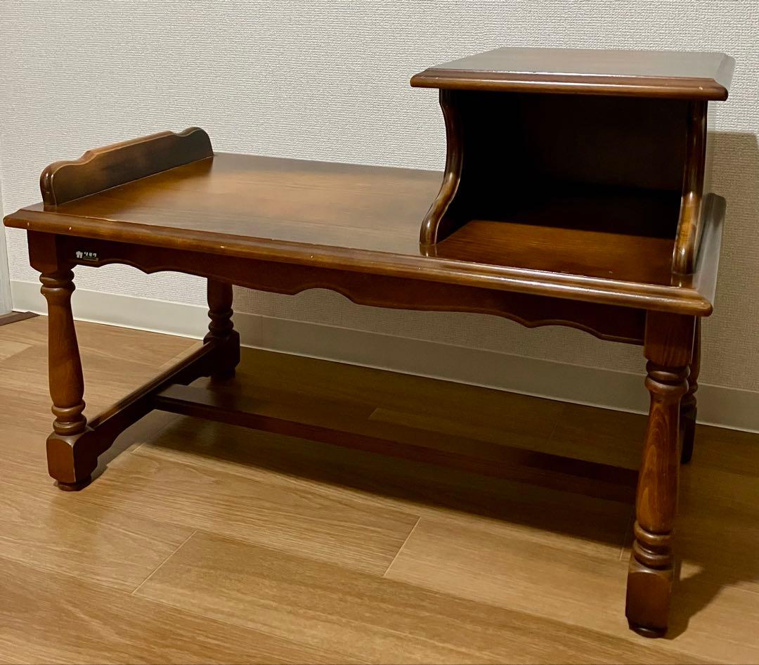 カリモク家具コロニアル テレフォンベンチ 電話台 サイドテーブル 花台 飾り棚