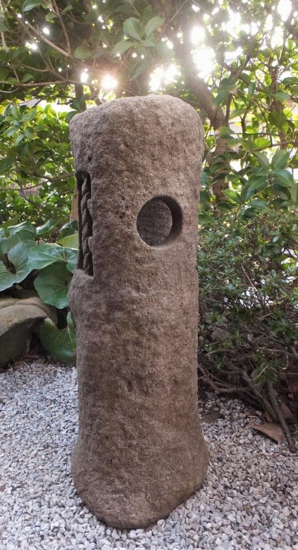 更に値下げ中天然石自然木型道しるべ灯篭