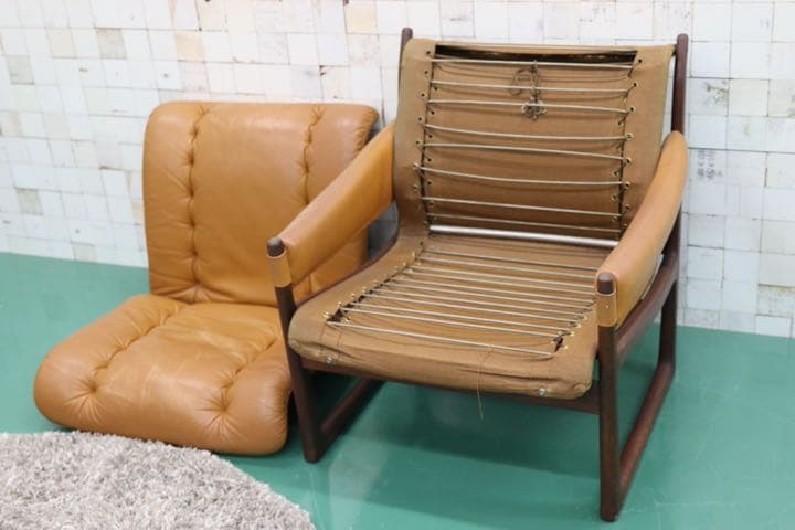 GMFT19B○北欧ヴィンテージ ラウンジチェア 1人掛けソファ シングルソフ