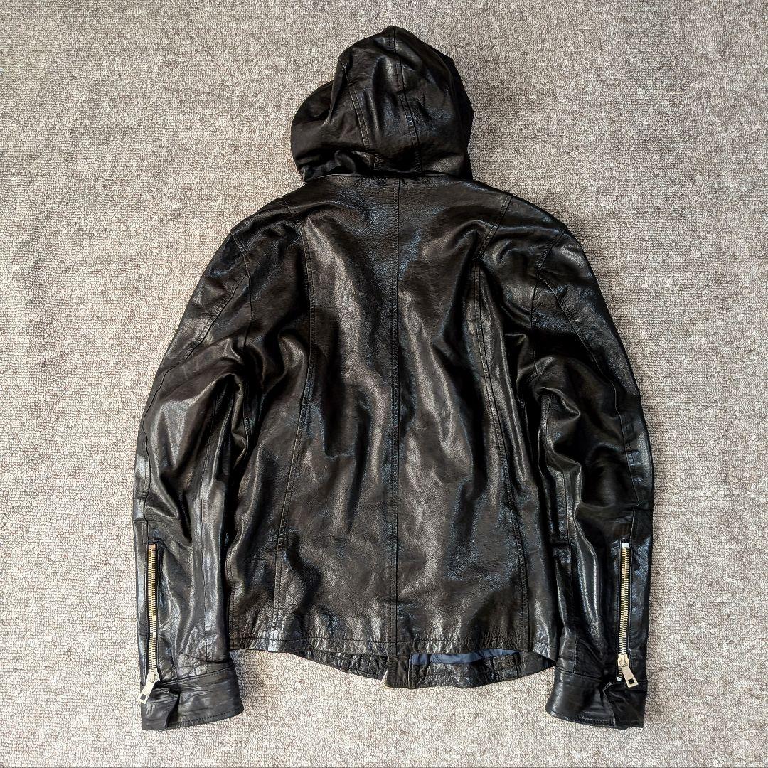 希少 MUSHER hooded leather jk sense コラボ