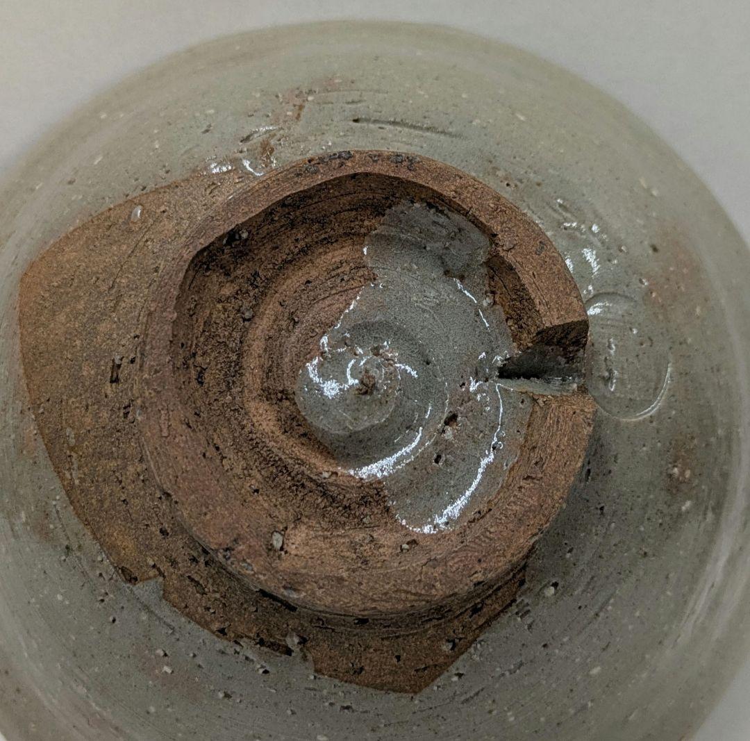 灰釉茶碗　楽山焼　十一代長岡空権作　秀品