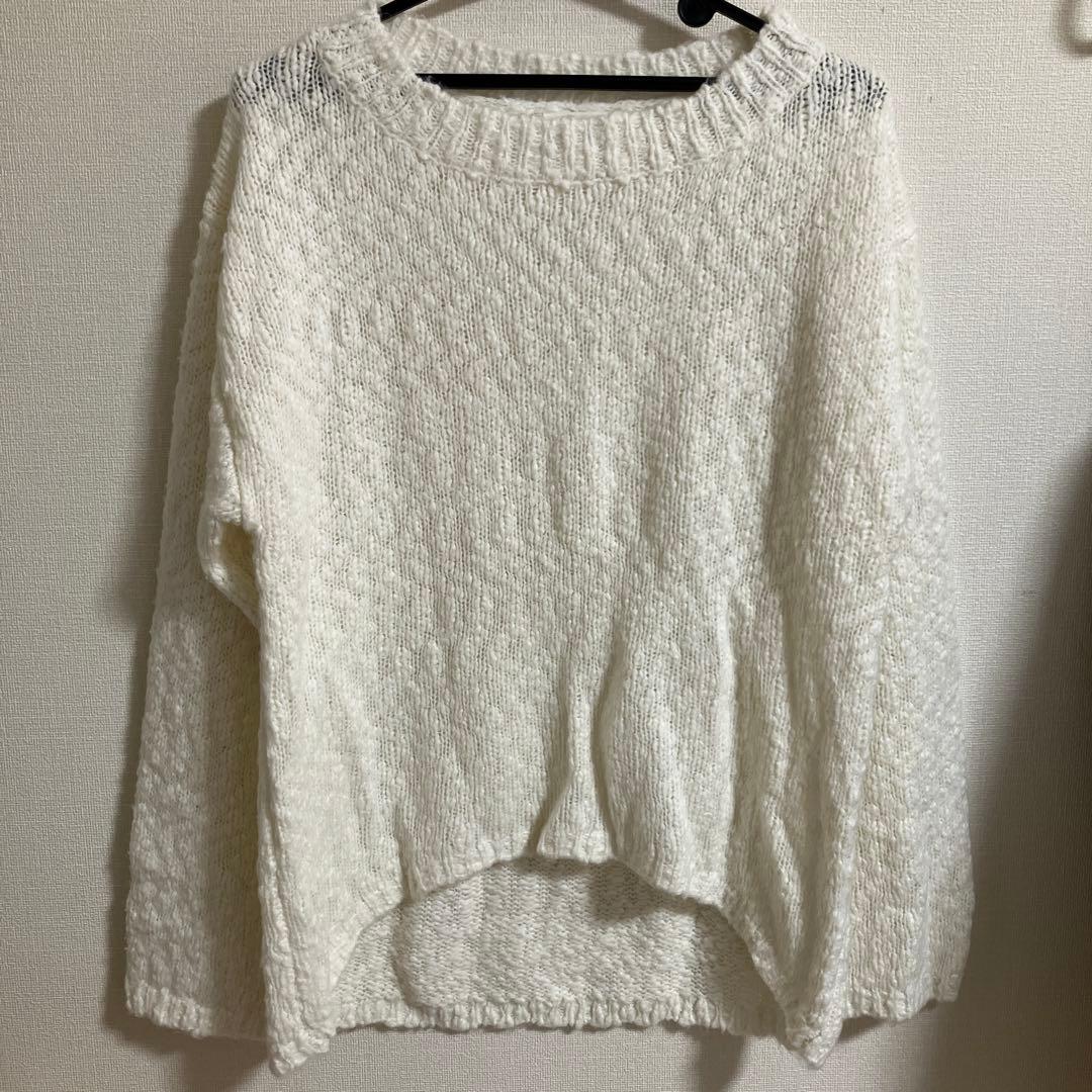す*の様 【未使用】 crewre ロービングスラブルーズニット ecru si
