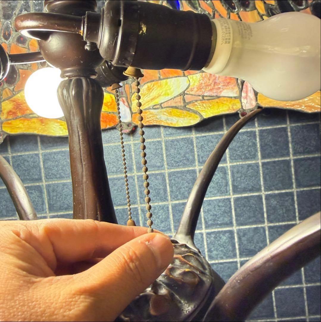 【特大68cm】最高級ステンドグラスランプ ティファニー調トンボ フロアスタンド