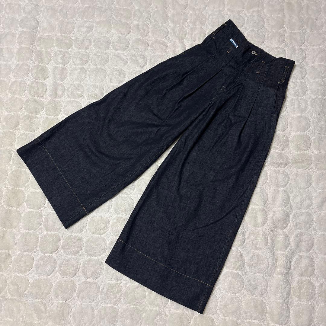 cygne シーニュ　ダークデニム ワイドレッグパンツ