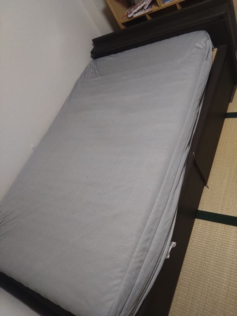 グレー マットレス付き 畳ベッド コンセント付