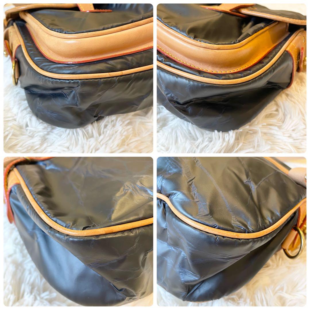 良品★ ハンティングワールド メッセンジャーバッグ バチュークロス ネイビー