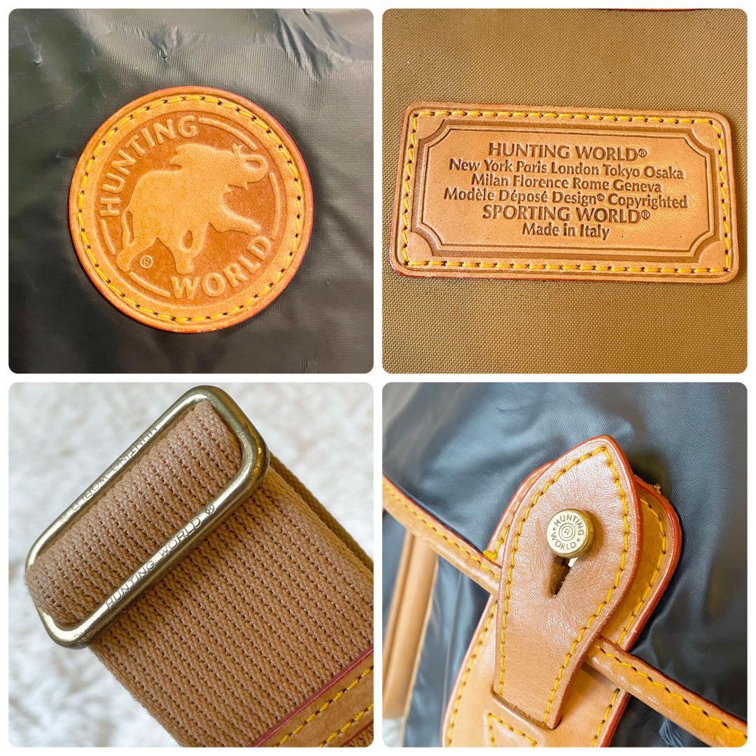 良品★ ハンティングワールド メッセンジャーバッグ バチュークロス ネイビー