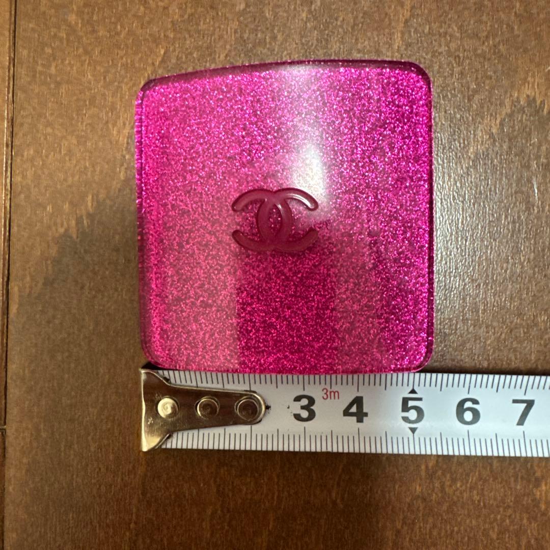 CHANEL バレッタ　ピンク　ラメ　スクエア　ココマーク