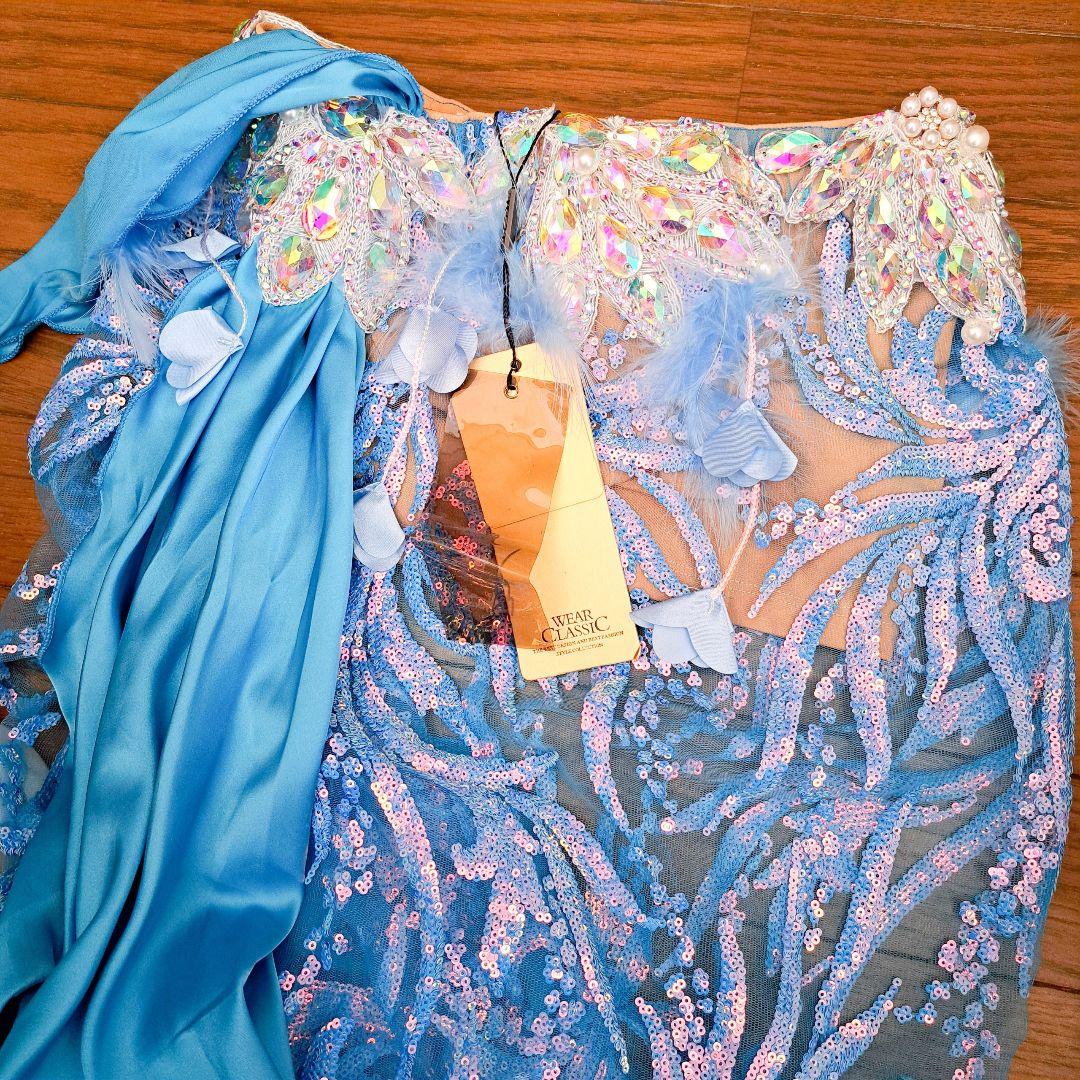【新品】水色 天使 ベリーダンス衣装 セット Mサイズ
