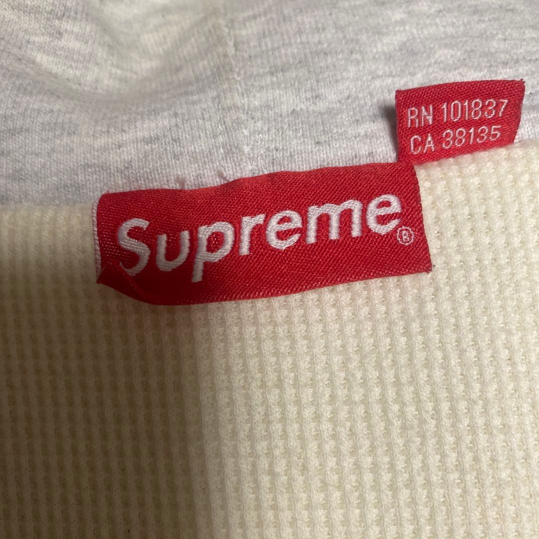 SUPREME グレー ジップアップパーカー