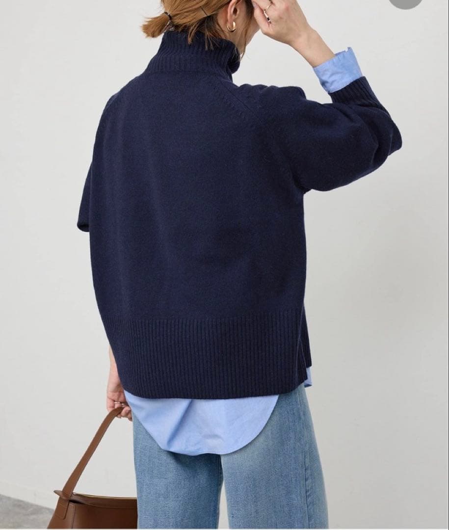 Spick & Span ウールカシミヤラグランタートルニット