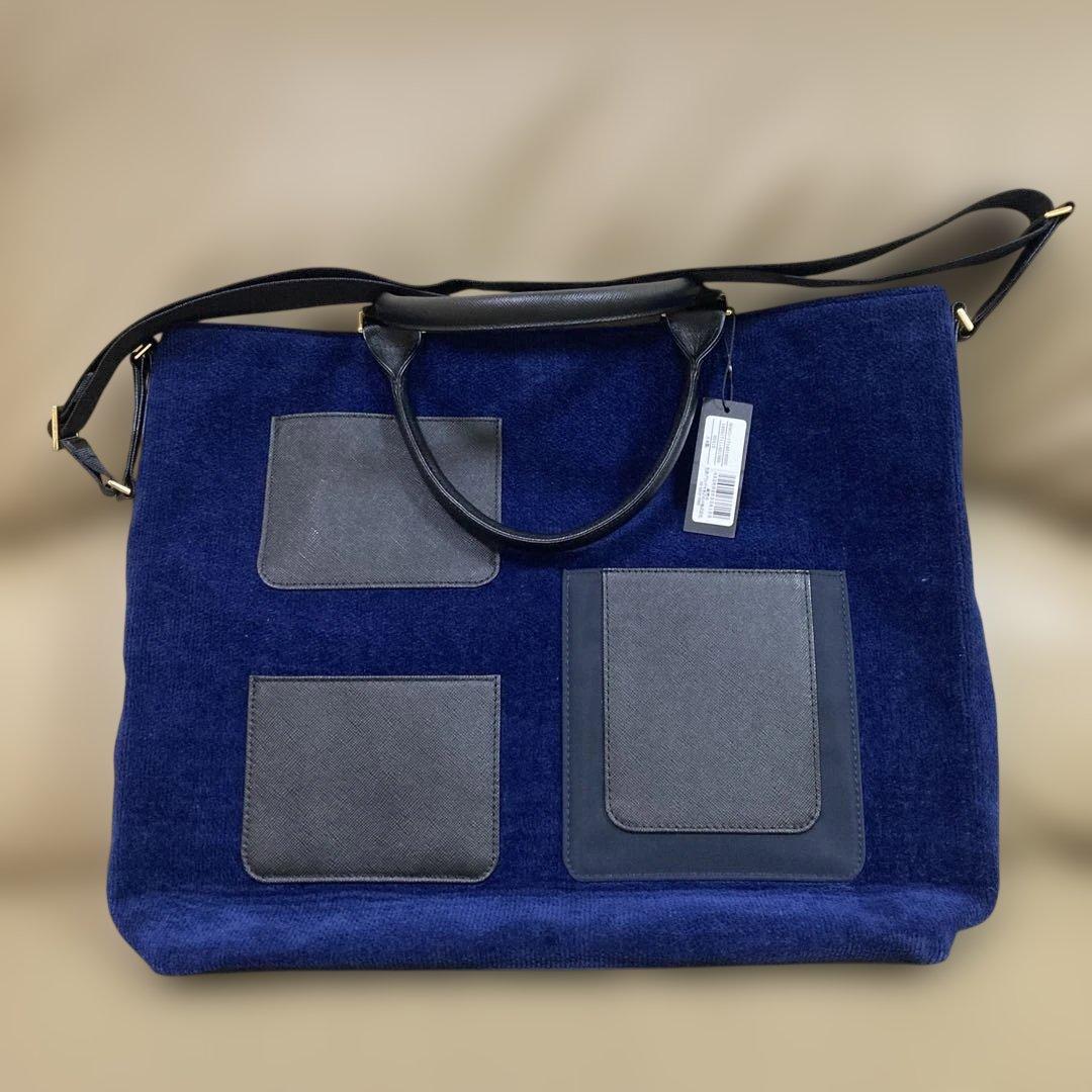 フェイラー　トートバッグ　青色　タグ付き未使用品