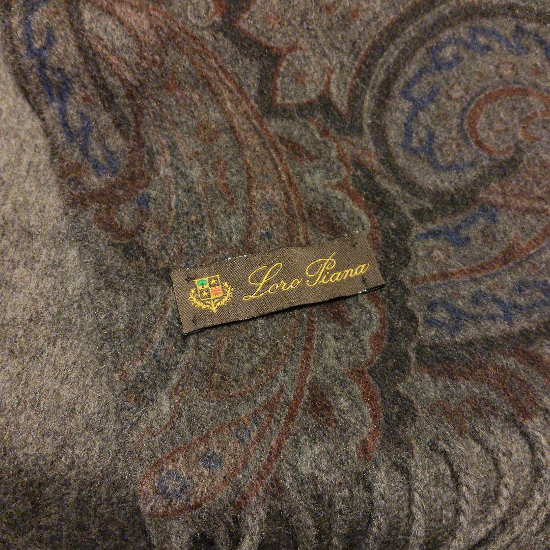 Loro Piana 100%カシミヤ マフラー グレー系