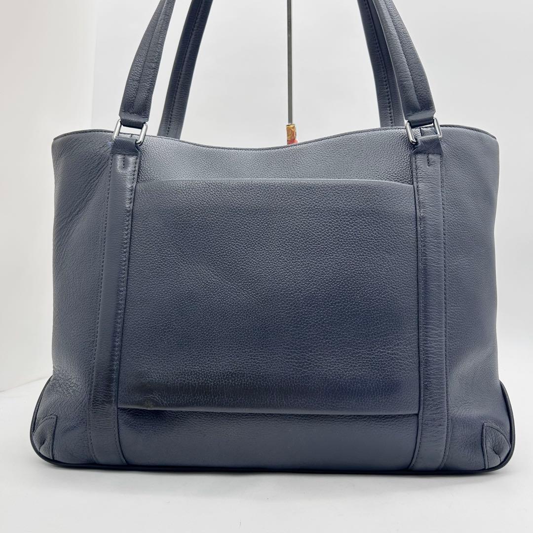 BLUE SINCERE　ビジネスバッグ　トート　レザー　紺色　A4◎　肩掛け◎