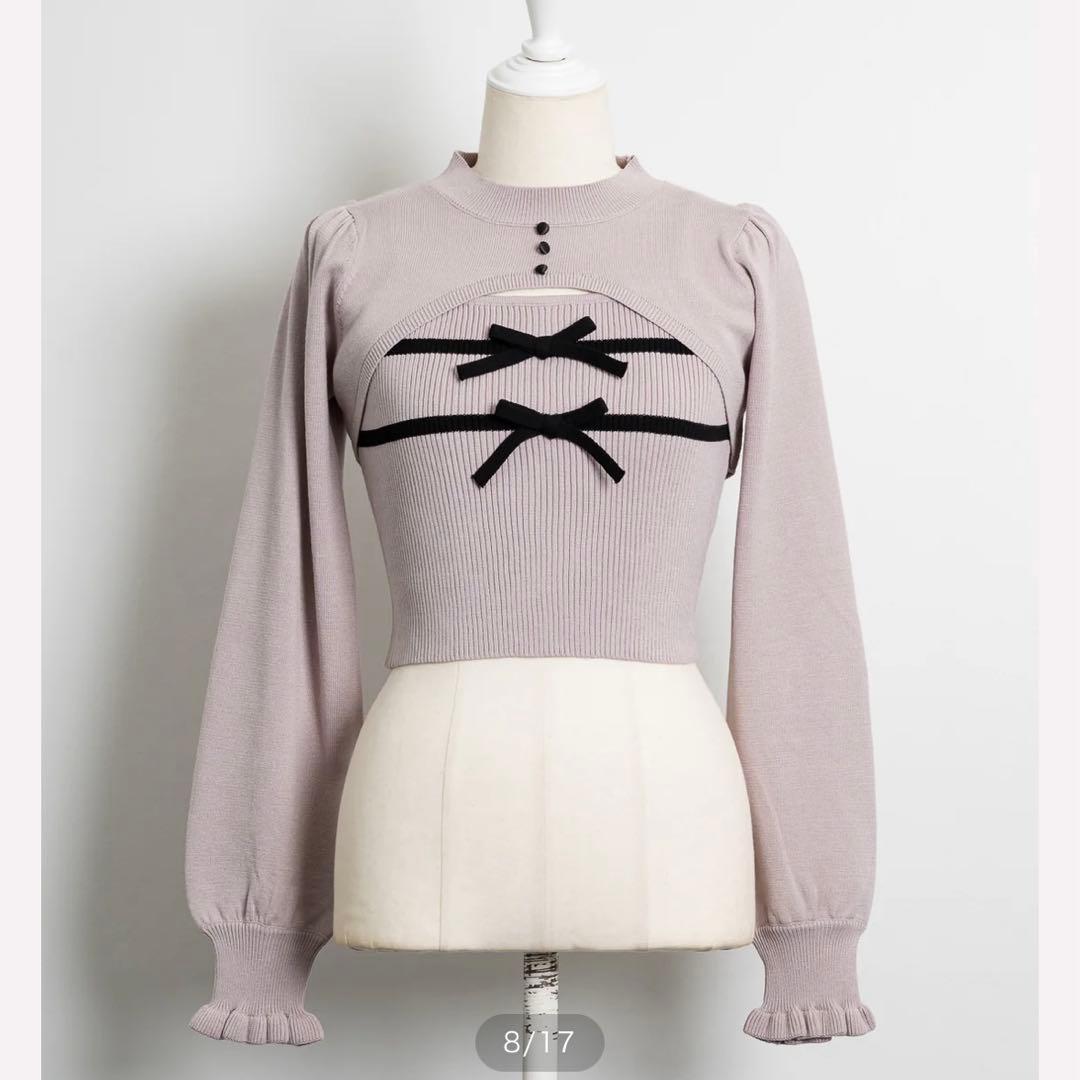【新品タグ付き】pium ダブルリボンニットセット