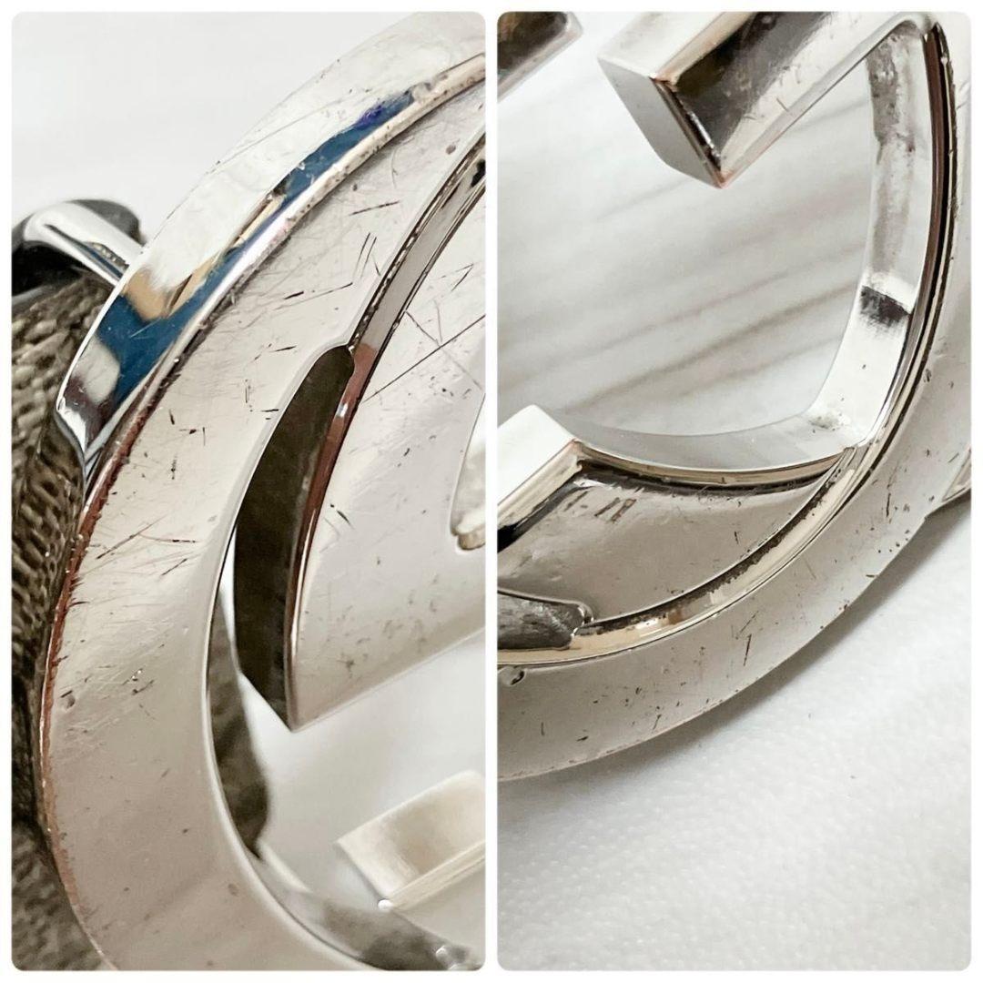 グッチ GUCCI レザー GG スプリーム ベルト シルバー金具 Y790