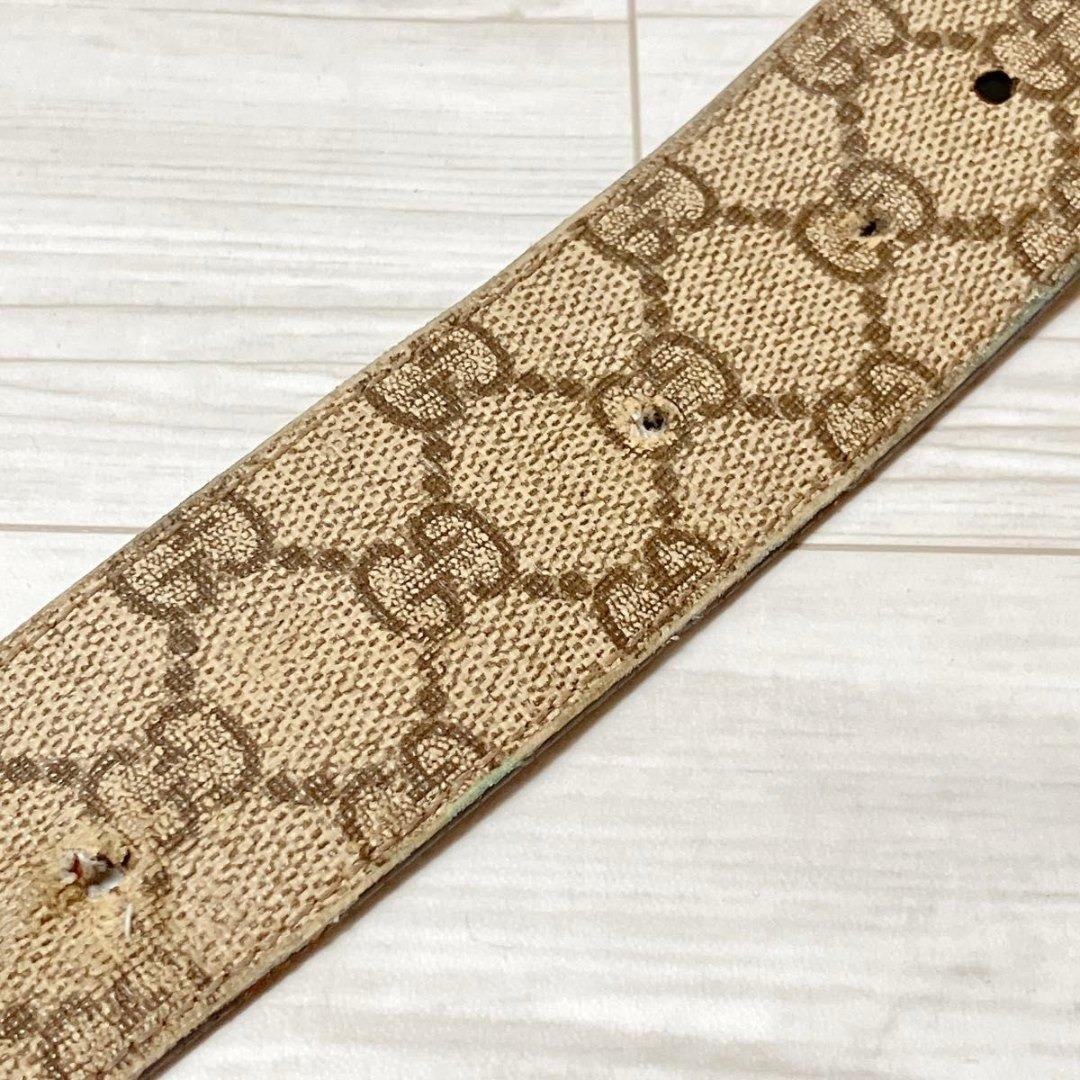 グッチ GUCCI レザー GG スプリーム ベルト シルバー金具 Y790