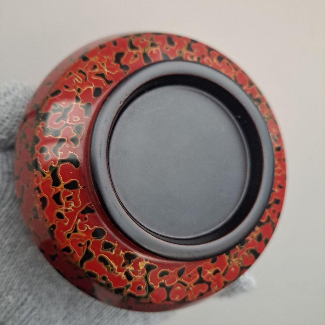 【津軽塗　唐塗　筒型　汁椀/飯椀×5客】天然木製　赤上　未使用/長期保管品
