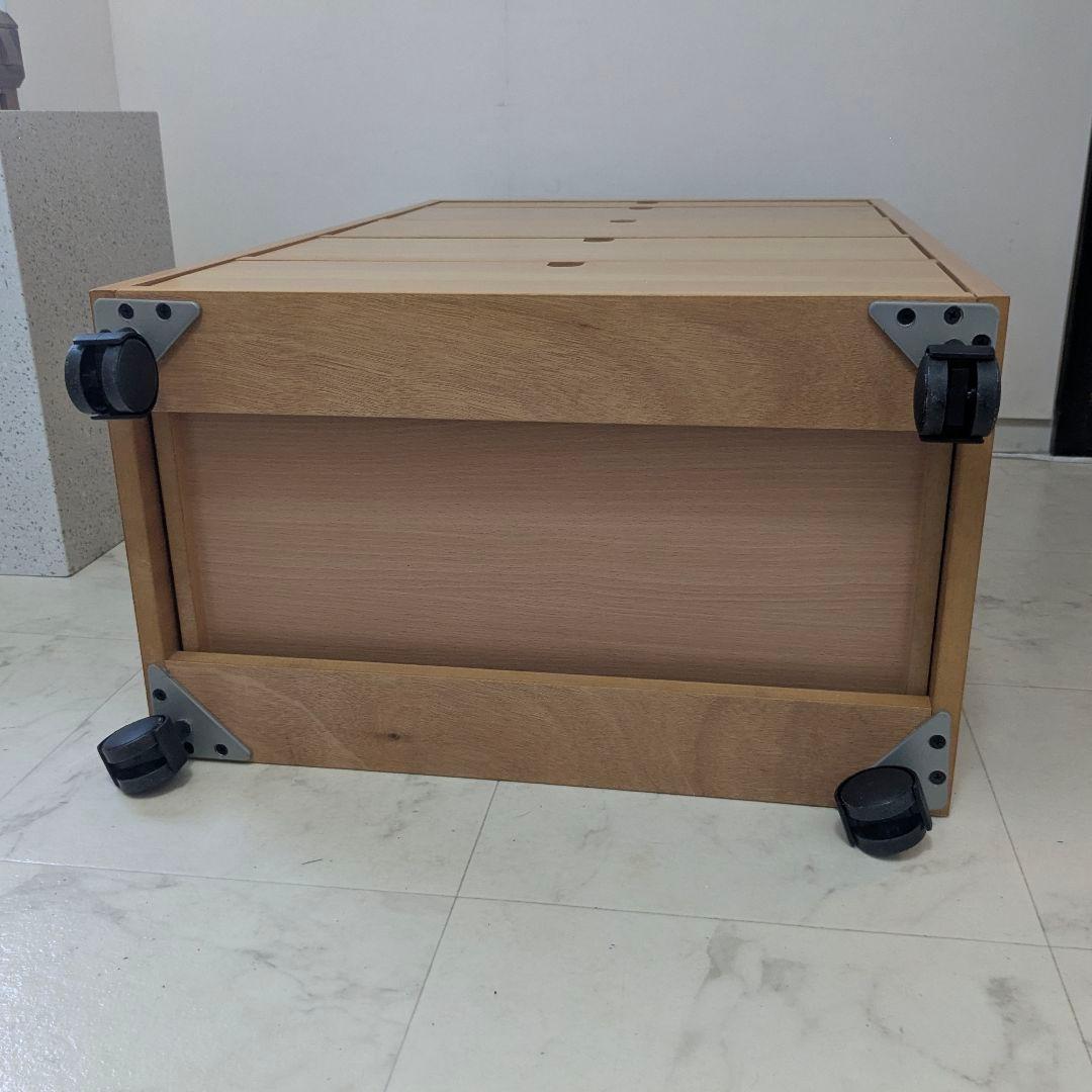 ILLUMS 北欧モダン 五段 キャスター ディスプレイチェスト ガラス天板