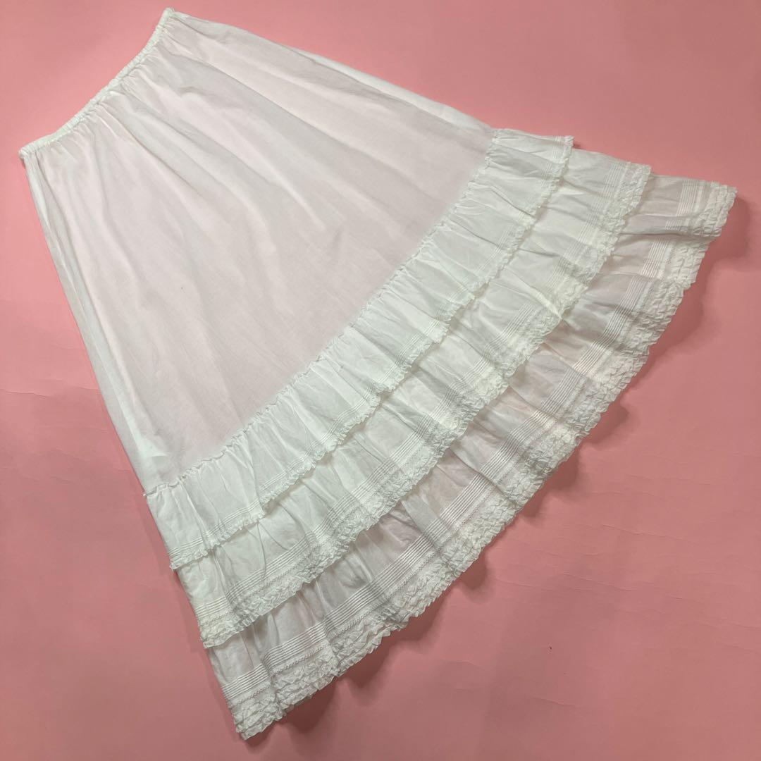 【美品】ピンクハウス ピコフリル使い裾段々ペチスカート/スカート 2023年 夏