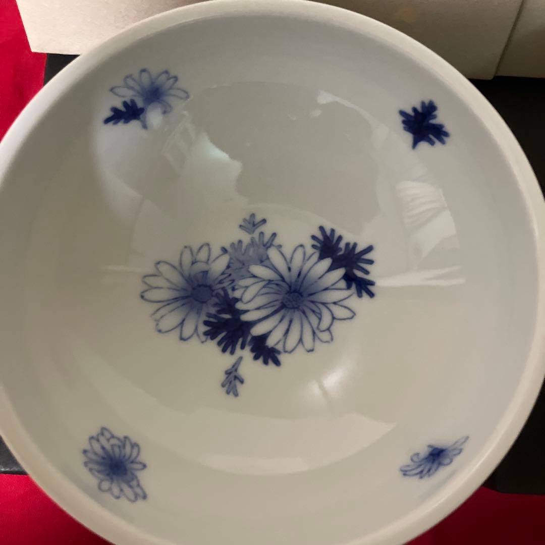 ［新品］深川製磁 廃盤マーガレット柄小丼 椀 2個セット 箱付