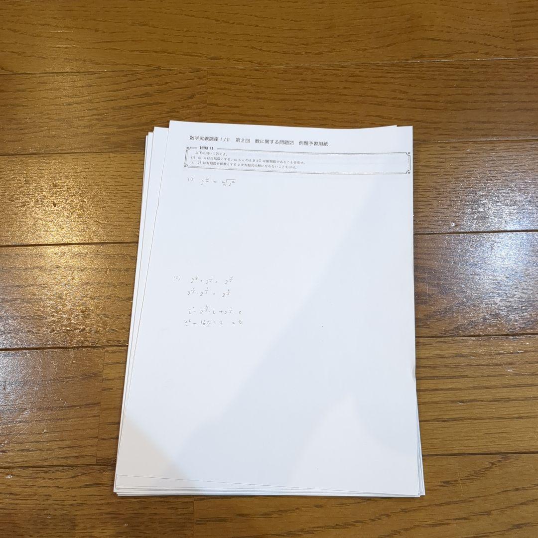 鉄緑会 高2 数学　授業冊子　プリント