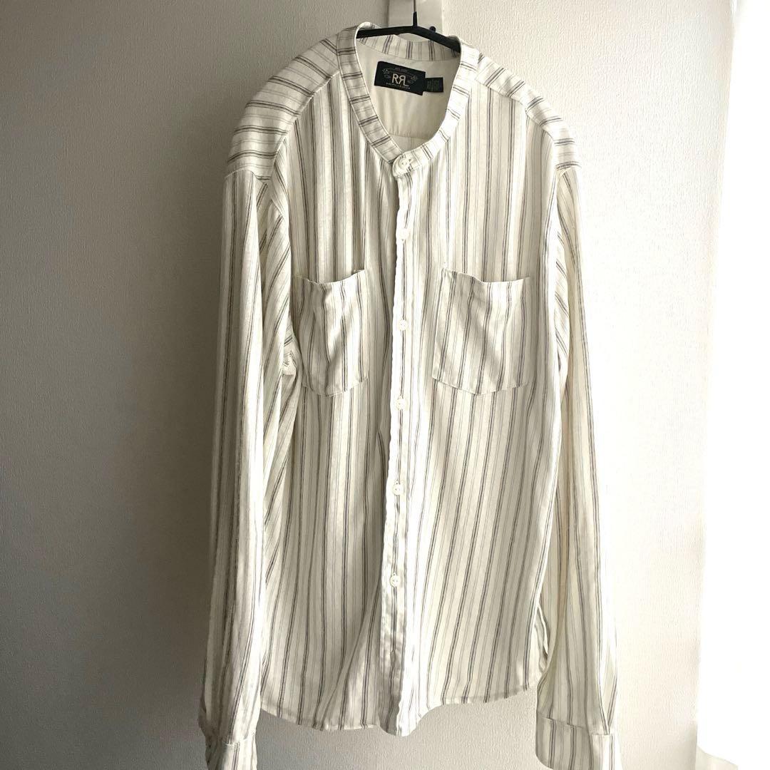 【美品！】RRL Striped Linen-CottonJerseyShirt