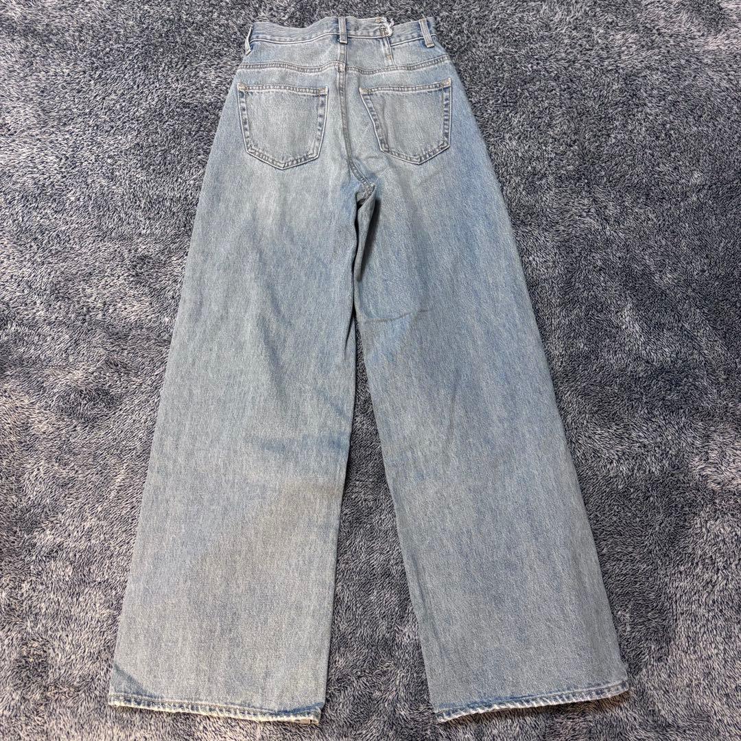 MOUSSY CROSS WAIST WIDE STRAIGHT デニムパンツ