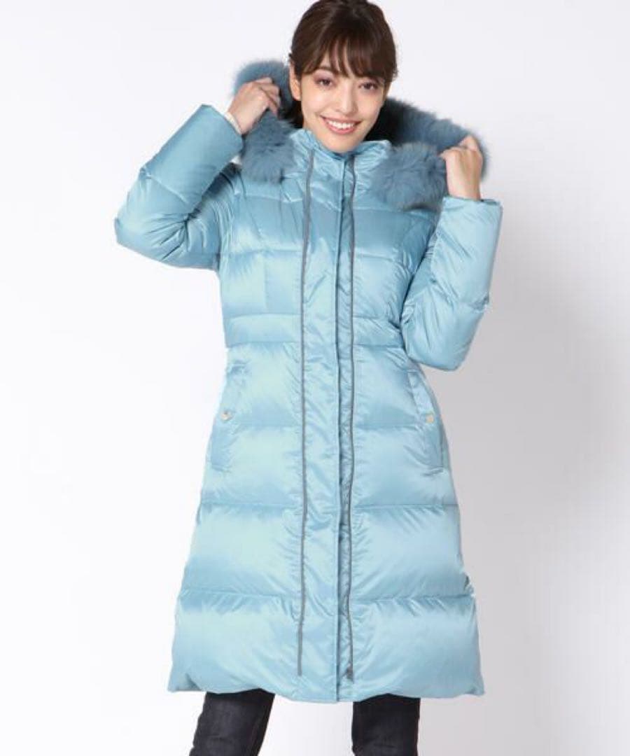 【今月限定価格】Viaggio Blu 水色 シャイニーシャンブレーロングダウン
