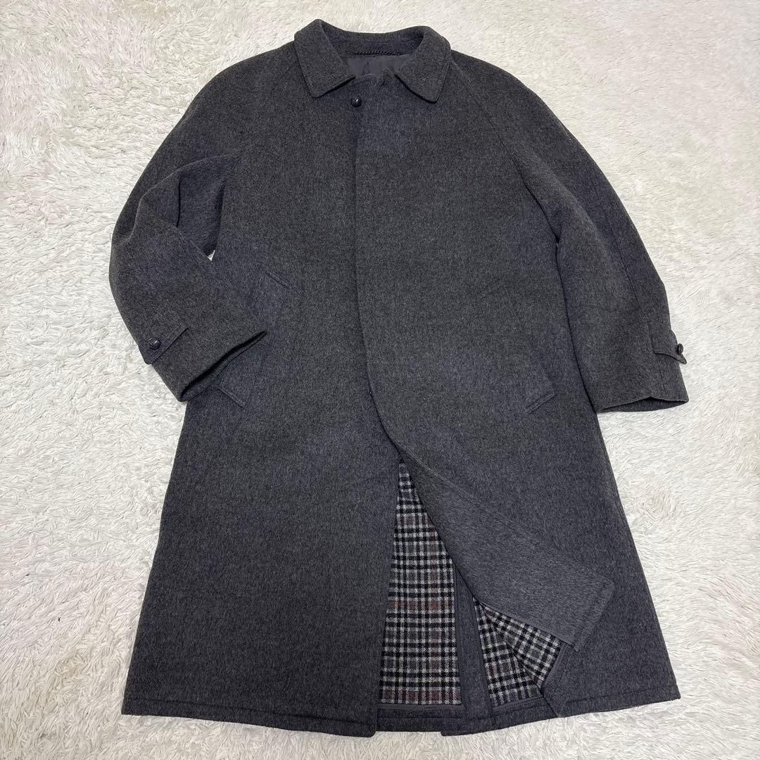 美品【レアカラー】salko ローデンコートXL　灰　膝下　くるみB 裏チェック