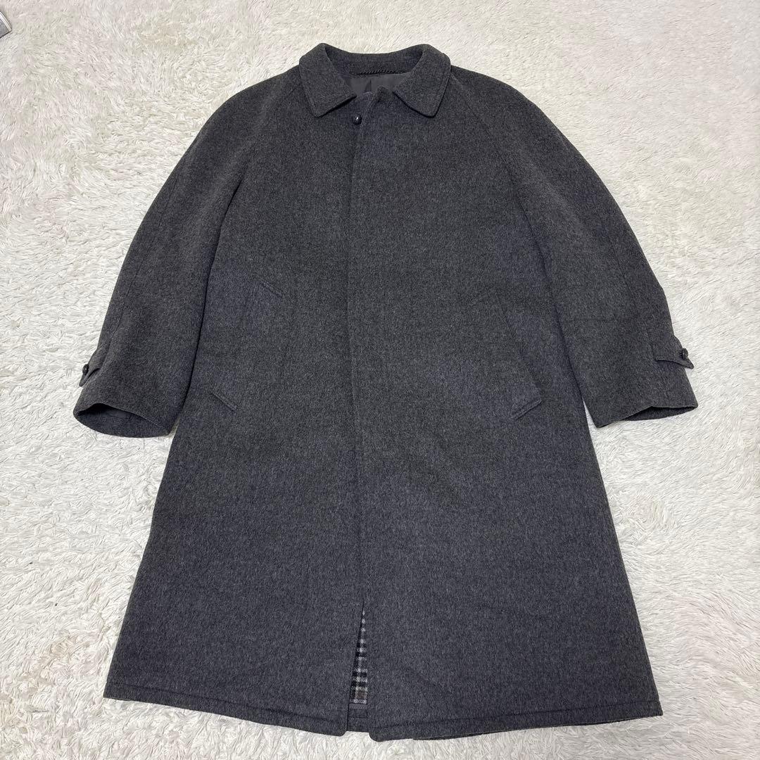 美品【レアカラー】salko ローデンコートXL　灰　膝下　くるみB 裏チェック