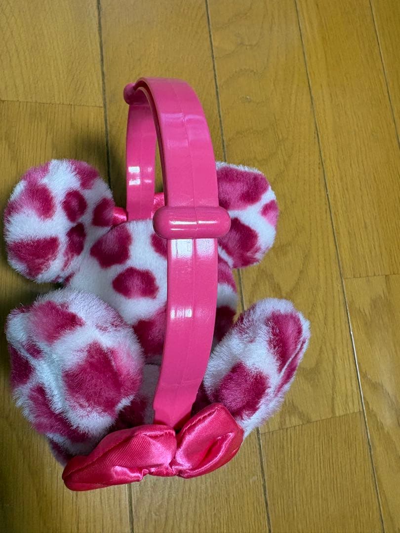 ピンク　ヒョウ柄　耳あて　ミニー　ディズニー　イヤーマフ