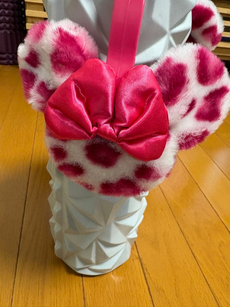 ピンク　ヒョウ柄　耳あて　ミニー　ディズニー　イヤーマフ