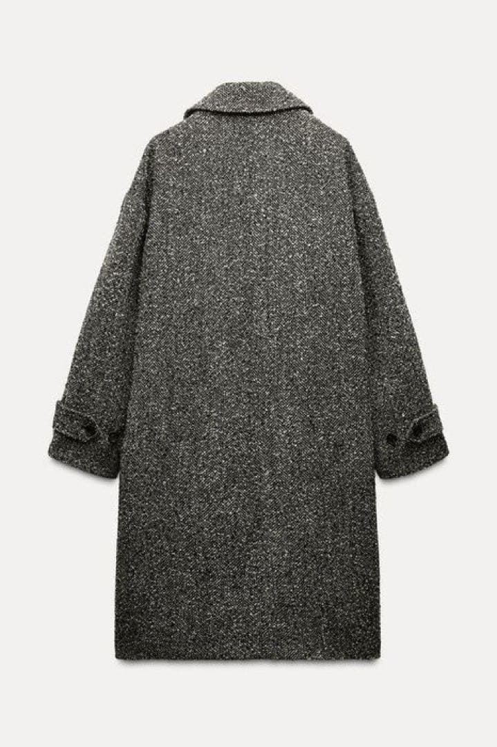★新品★ZARA ヘリンボーン柄ドロップショルダーコート