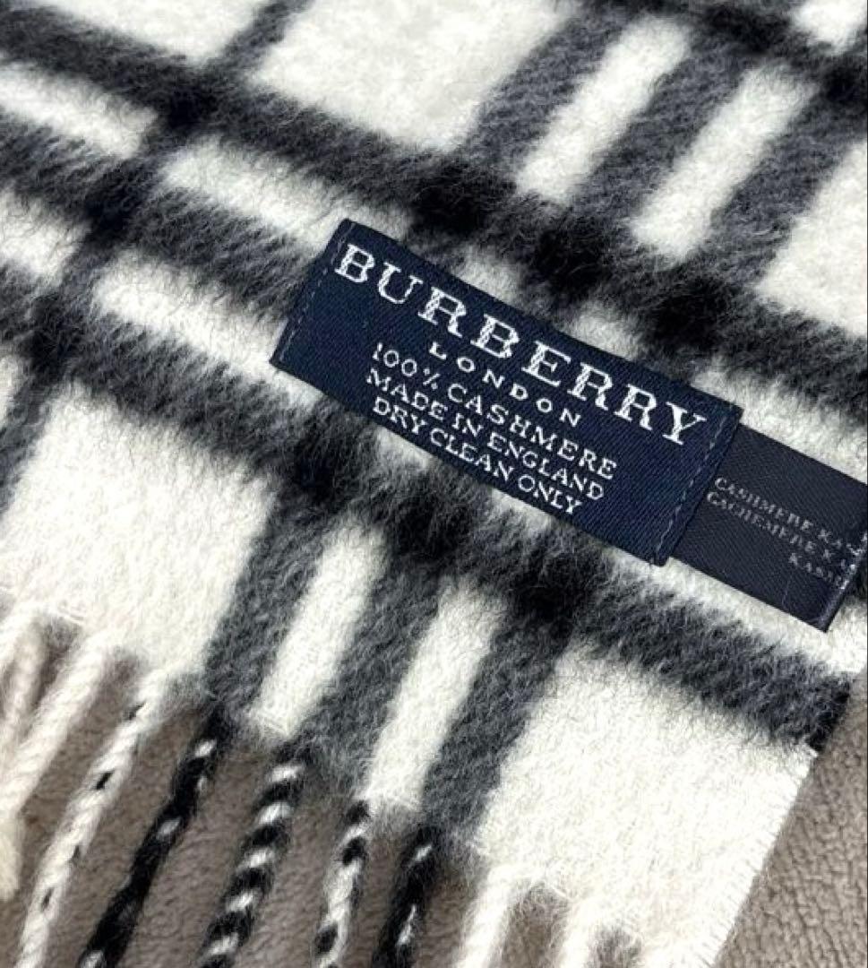 BURBERRY バーバリー ノバチェック マフラー カシミヤ ホワイト
