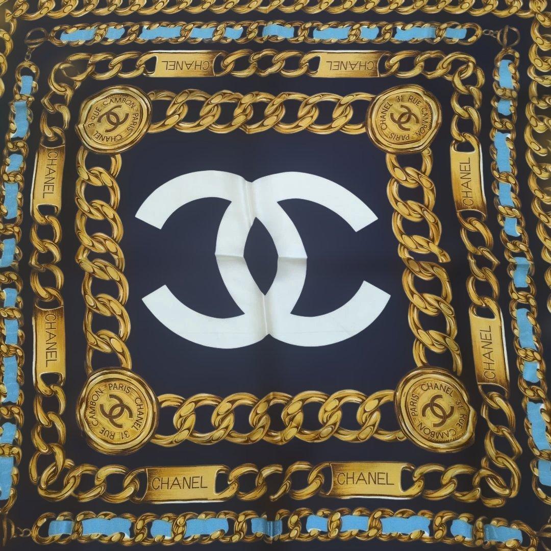 CHANEL チェーン柄 スカーフ