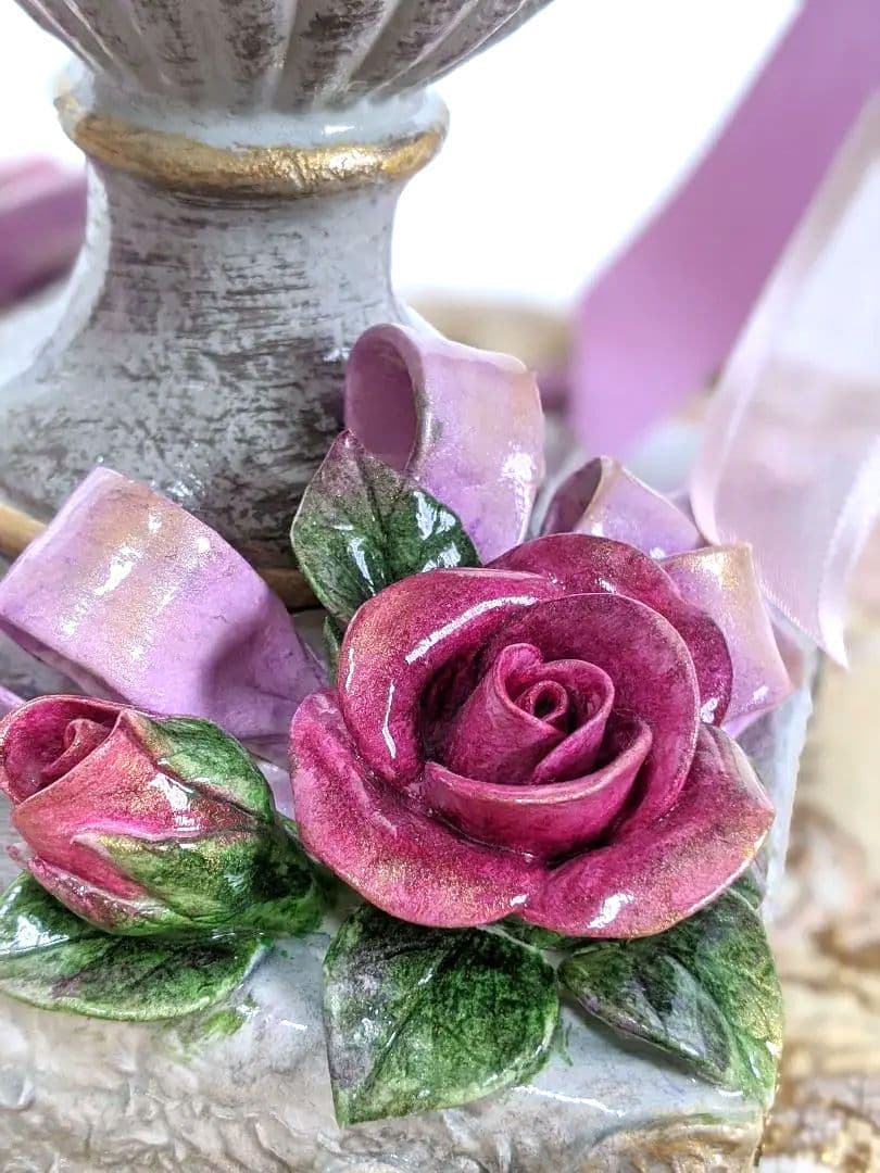 ロココ調薔薇のアレンジメント✨アートフラワー✨クレイフラワー✨クラシカル