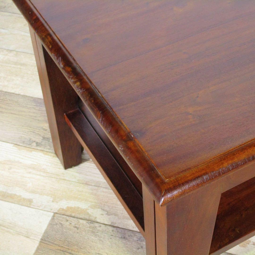 M 新品 アジアン 伸長式 テーブル ローテーブル アンティーク 座卓 天然木