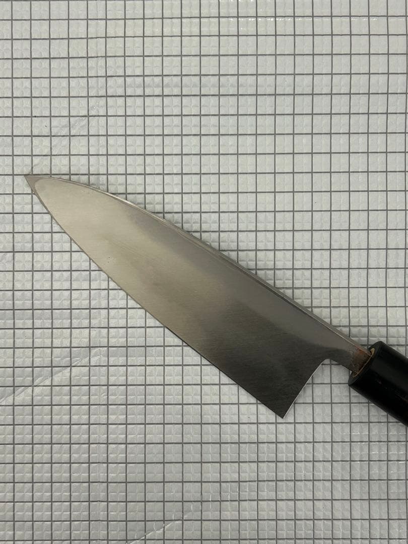 包丁 出刃 ダマスカス 安来鋼白紙２号 180mm 紫檀シノギ柄