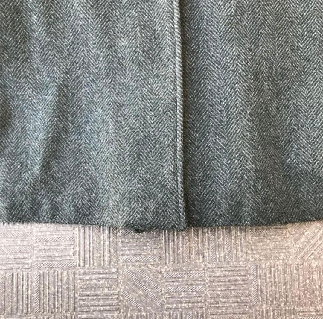 90s Eddie Bauer アメリカ製 ウールコート　レザー襟　ヘリンボーン