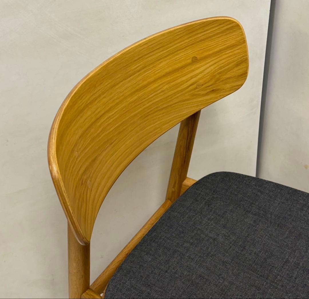 ☆MUJI 無印良品 ラウンドチェア 布材 オーク②