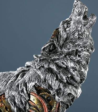 収蔵級. 工夫して物を造る. 置物 狼の置物. 精巧で精巧な作品.