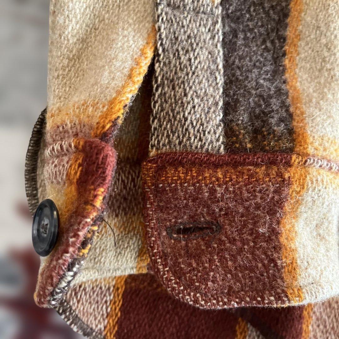70s ウールリッチ　WOOL RICH ウールシャツ　M ブラウン系チェック