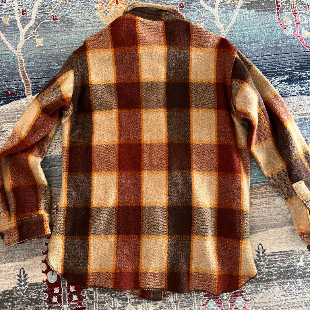 70s ウールリッチ　WOOL RICH ウールシャツ　M ブラウン系チェック
