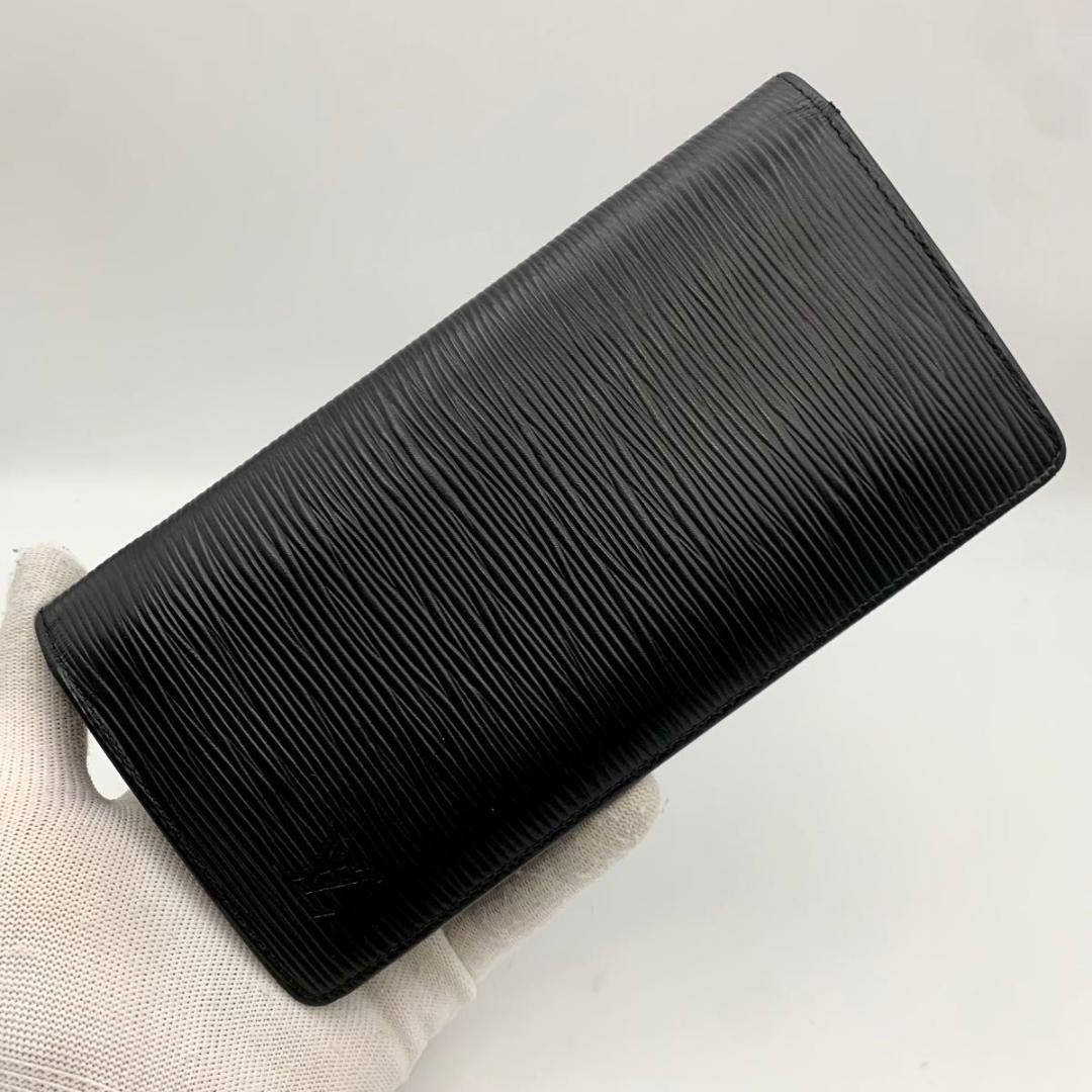 美品 ルイヴィトン ポルトフォイユ ブラザ 長財布 エピ ブラック 黒