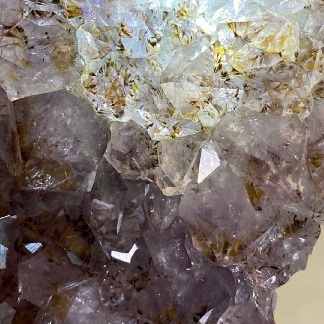 ② カコクセナイト アメジスト タイチンルチル 天然石 クラスター 原石