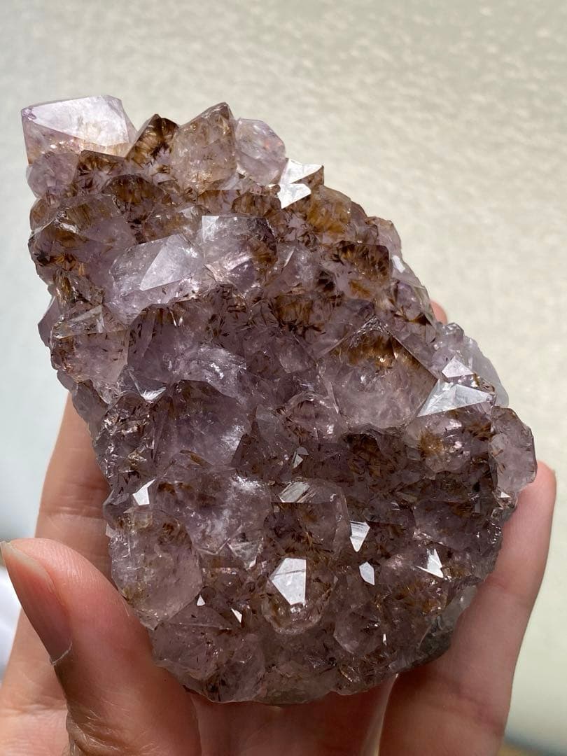 ② カコクセナイト アメジスト タイチンルチル 天然石 クラスター 原石