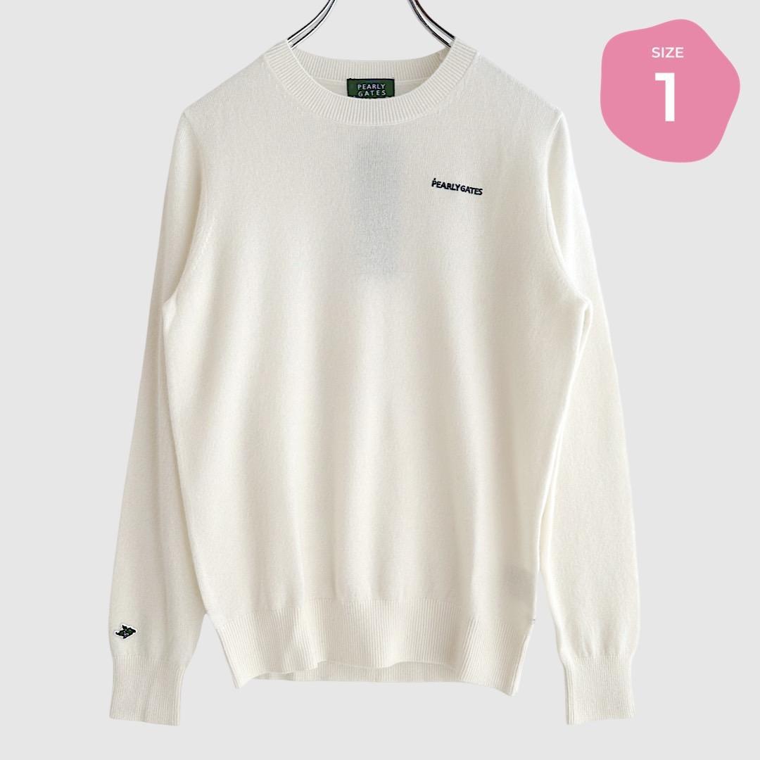 453 パーリーゲイツ 定価33,000円 カシミヤ100％ ニット 白 1 M