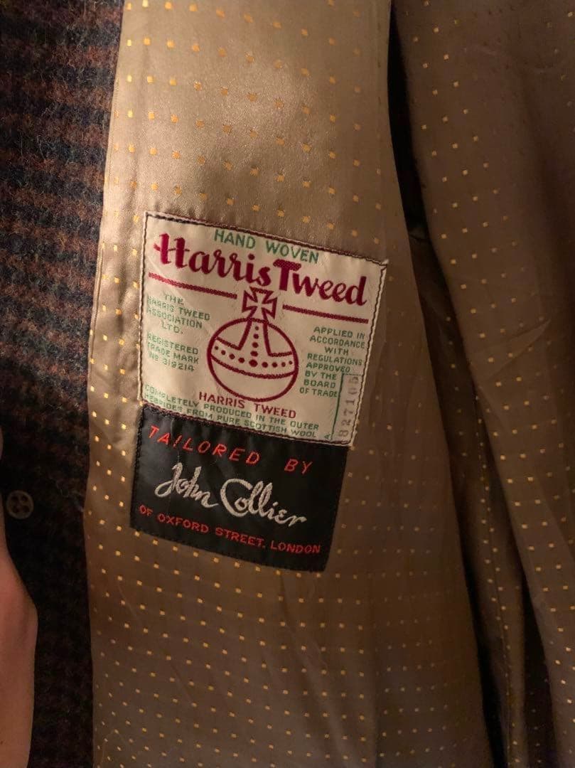 70s Harris Tweed チェスターコート ウール チェック