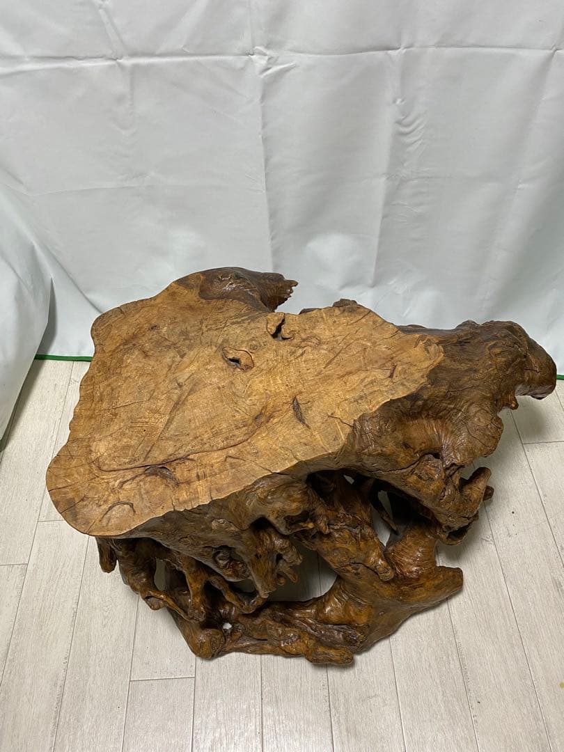 【一点物】天然木 根卓 無垢材 ローテーブル 座卓 飾り台 花台 古道具 古民家